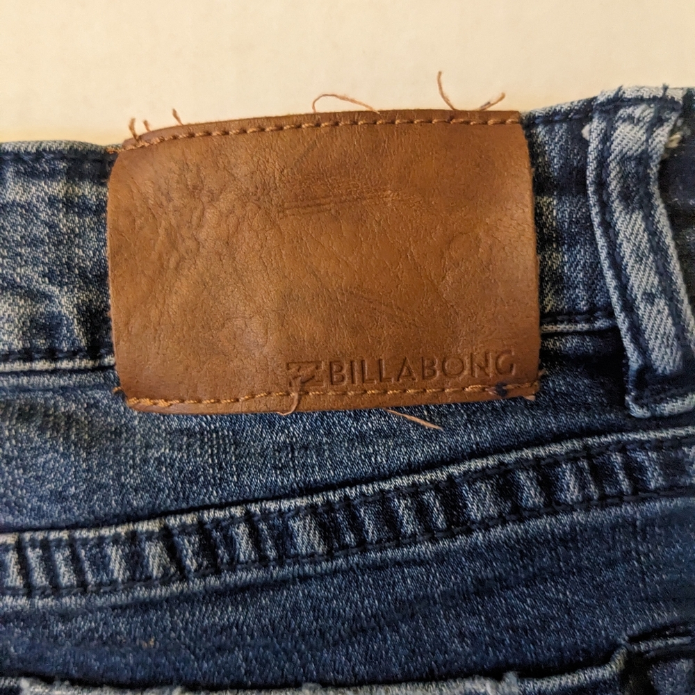 Billabong Button Fly Denim Distressed Shorts - image 3